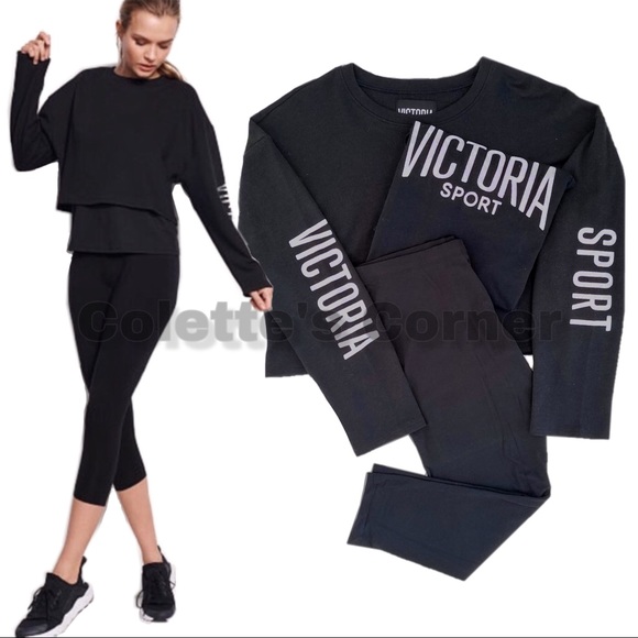 Victoria's Secret Tops - Victoria's Secret 3 Piece Black Bling Sport Bundle